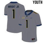 Youth West Virginia Mountaineers NCAA #1 Winston Wright Jr. Gray Authentic Nike Stitched College Football Jersey AB15A37EG